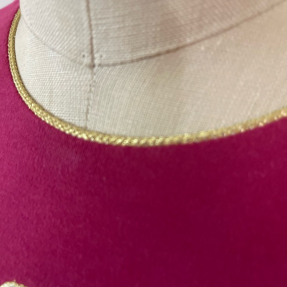 J.P Kids (14) Gold Embroidered Threading and Magenta Cotton Maxi DRESS - Picture 8 of 10